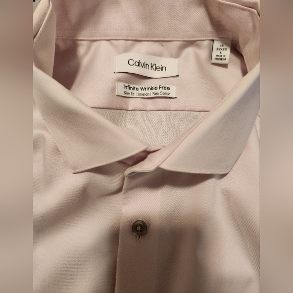 Men's Warehouse - Calvin Klein Infinite Slim Fit Spread Collar Mini (Pink) - Picture 5 of 7